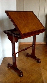An exceptional English William IV Rosswood Reading Stand with leathered top