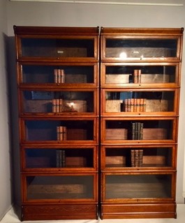 A Pair of English Oak Globe Wernicke Bookcases.
