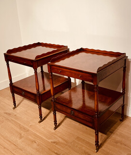 A Very Nice Pair of Antique Burr Walnut Bedside Tables.