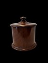 19th century English treen covered jar, beautifully turned in hardwood with a rich warm patina. A fine example of traditional English treen craftsmanship.