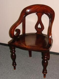 English 19thC mahogany deskchair.