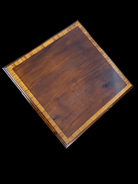 A 19th Century English Mahogany Revolving Bookcase with Satinwood Crossbanded Top