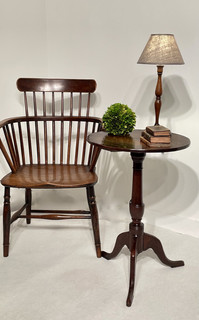 A Beautiful  English 18th Century Windsor Chair and an 18th Century Georgian Oak Tripod Table.