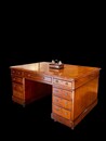 A Beautiful English 19th Century Mahogany Partners Desk having a Stunning Leather.