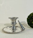 A Beautiful English 19th Century Silver Plated Candlestick & Snuffer.