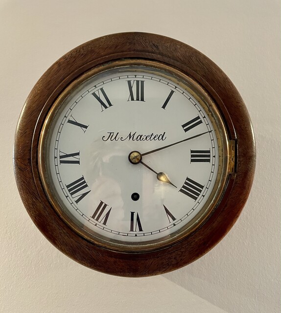 A Beautiful English Oak Fusee Clock. Early 20th Century.