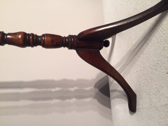 A Rare  18th Century English Mahogany Candlestick on a Tripod Base and a Ash and Elm English 18th Century Windsor Chair