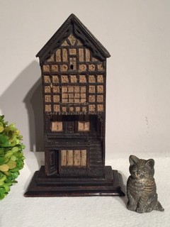 A Rare English 19th Century Hand Crafted Wooden Money Box. God's Providence House, Chester.