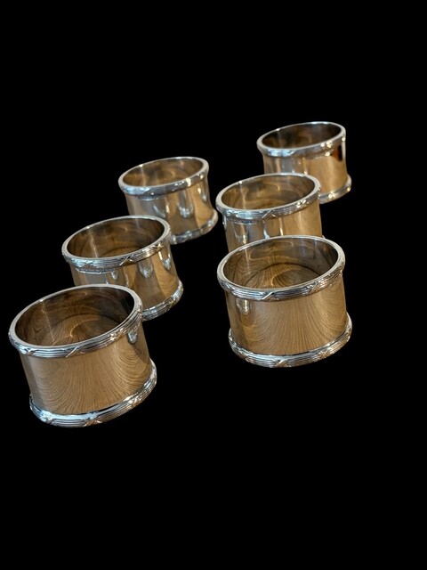 A Set of Six English Silver-Plated Napkin Rings, late victorian.Ca 1890