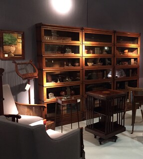 A Set of Three English Oak Globe Wernicke Bookcases. Six Sections High.