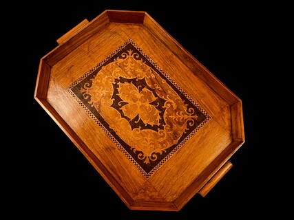 A Small Early 20th Century English Tray with beautiful Marquetry.