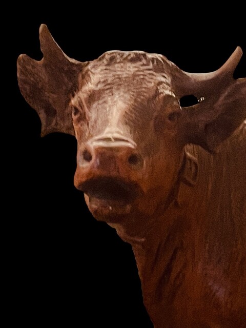 A Swiss End 19th Century ' Black Forest ' Cow . Brienz.