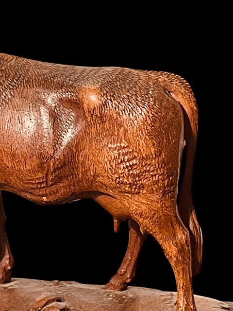 A Swiss End 19th Century ' Black Forest ' Cow . Brienz.