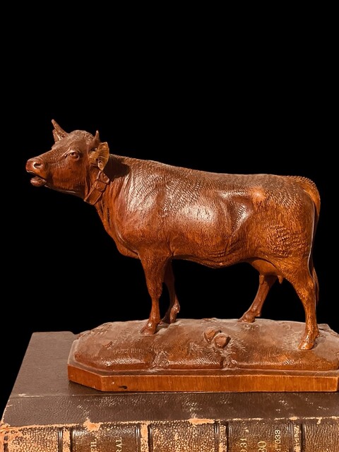 A Swiss End 19th Century ' Black Forest ' Cow . Brienz. Signed, Fritz Buri