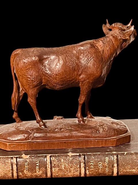 A Swiss End 19th Century ' Black Forest ' Cow . Brienz. Signed, Fritz Buri