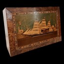 A Victorian English Trinity House Box in burr walnut with maritime marquetry, geometric parquetry borders and a fitted interior, dating from the mid 19th century.
