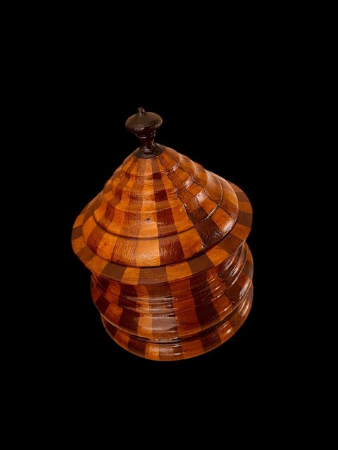 An Early 18th Century Staved Wood Tobacco Jar.