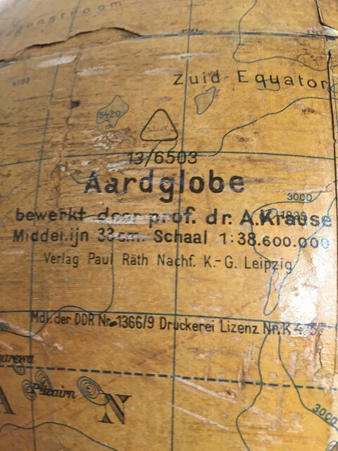 An Early 20th Century Terrestrial Globe By Prof. Dr. A. Krause, Editor Paul Räth, Leipzig. Ca 1930. Special Price 250 €.