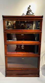 An End 19th Century Mahogany Globe Wernicke Bookcase. Four Section High.