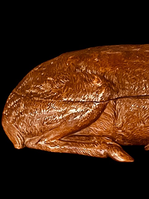 An End 19th Century Swiss ‘ Black Forest ‘ Deer and Inkstand. Signed. 