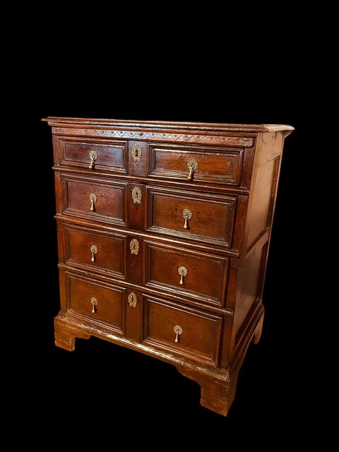 An English 17th Century Oak Chest of Drawers. Charles II period. Circa 1675-1690.