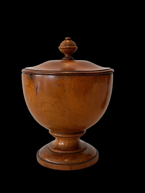 An English 18th Century Olive Wood Spice Cup and Coconut & Rosewood Drinking Cup