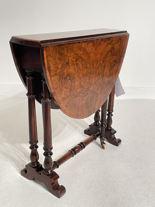 An English 19th Century Burr Walnut Mini - Sutherland Table