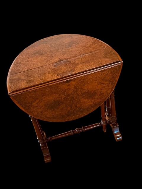 An English 19th Century Burr Walnut Sutherland Table.