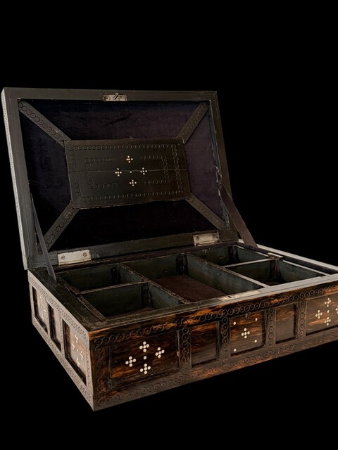 An English 19th Century Coromandel Box with Bone Inlay