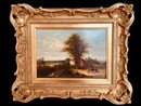 An English 19th Century Landscape Painting . Oil on Canvas.