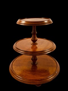 An English 19th Century Mahogany Three-Tier Table Stand ' Lazy Suzy '