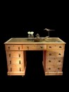 An English 19th Century Pine Pedestal Desk.