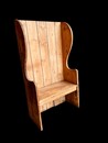 An English 19th Century Pine Wingback Settle. 
