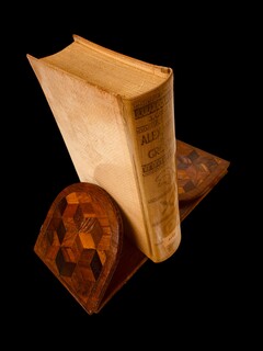 An English 19th Century Tunbridge Ware Book Stand with Cube Pattern and Mosaic Border.