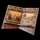 An English 19th Century Tunbridge Ware Book Stand with Images of Easton Castle and the Ruins of Netley Abbey. Henry Hollamby. Tunbridge Wells, Kent.