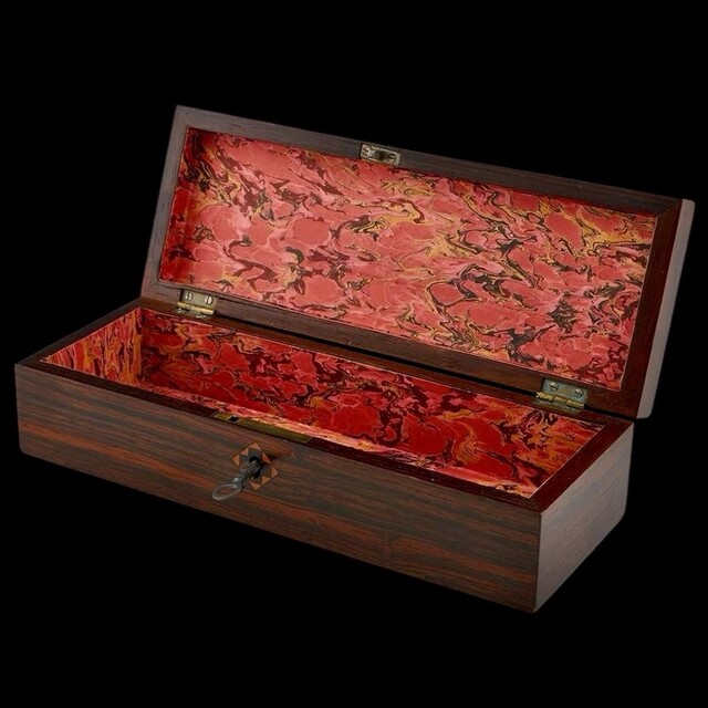 An English 19th Century  Tunbridge Ware Glove Box with Geometric Stickware. Ca 1840