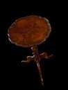 An English Antique Burr Walnut Tripod Wine Tasting Table
