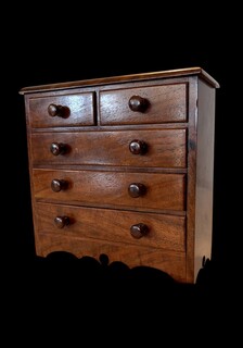 An English Antique Mahogany Apprentice Piece Chest of Drawers