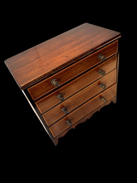 An English Antique Mahogany Apprentice Piece Chest of Drawers