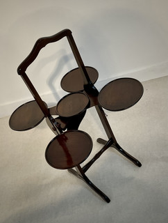 An English Antique Mahogany Folding ' Monoplane' Cake Stand.