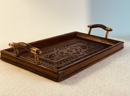 An English antique Oak Carved Small Tray