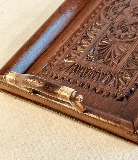 An English antique Oak Carved Small Tray