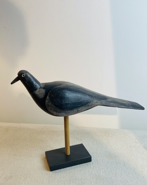 An English Antique Pair of Hand Carved Wooden Decoy Pigeons. Ca 1900