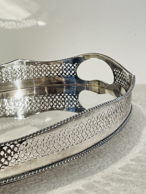 An English Antique Silver Plated Oval Tray.