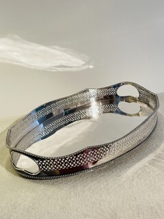 An English Antique Silver Plated Oval Tray.