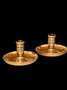 An English Early 19th Century ca 1800 Cupper Travel Candlesticks. 