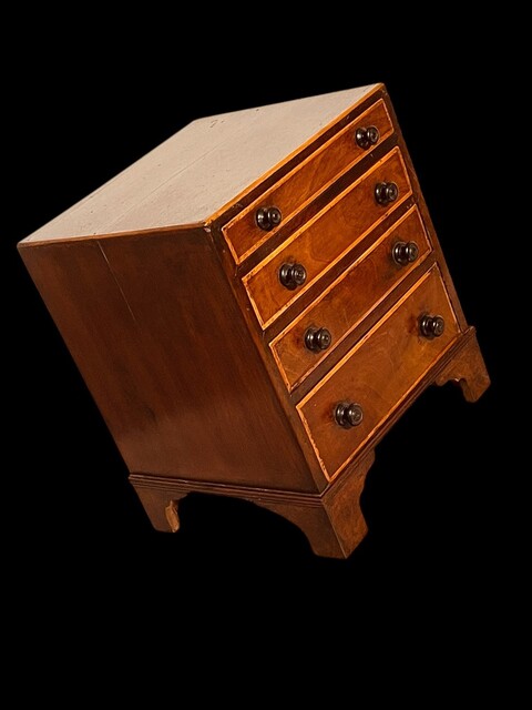 An English Early 19th Century Mahogany Apprentice Piece Chest of Drawers. Regency Period.