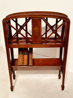 An English Edwardian Mahogany Magazine Rack / Book Stant.