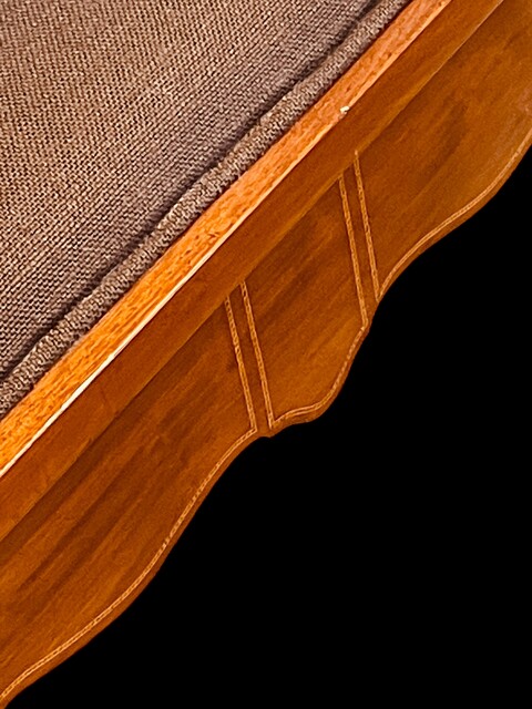 An English Edwardian Mahogany Piano Stool having Satinwood Inlay.