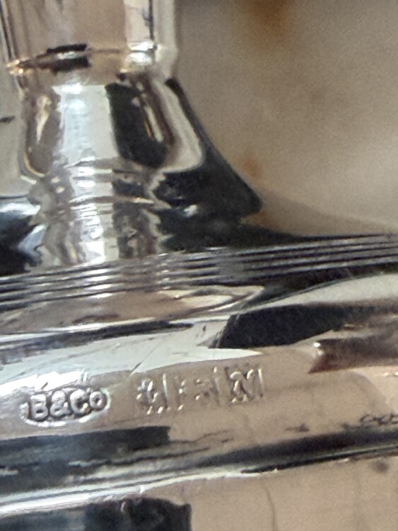 An English Edwardian Pair of Small Sterling Silver Candlesticks. Birmingham. Early 20th Century.